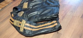 Chaqueta cazadora cuero moto custom café Racer