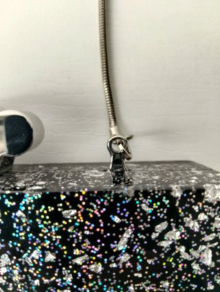 Bolso Clutch Tous Negro y Plateado