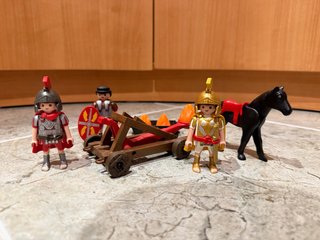 Playmobil Romanos con Catapulta y Caballo