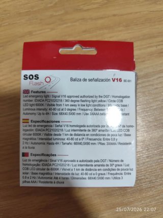 Baliza V16 SOS Flash Homologada