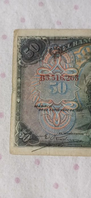 Billete 50 Pesetas Banco de España 1906