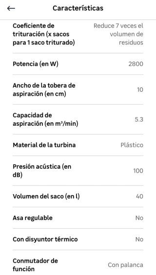 Soplador aspirador de hojas