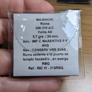 Moneda romana Majencio 308-310 d.C. Roma