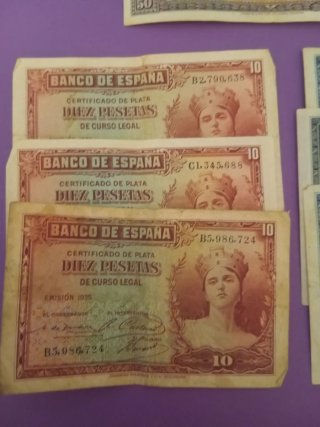 Lote Billetes República Española Auténticos