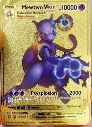 Carta Pokémon Mewtwo VMAX Metalizada Dorada