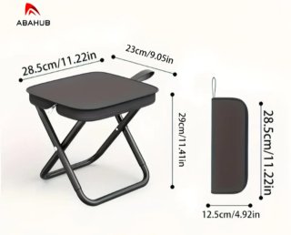Taburete Plegable Portátil ABAHUB Negro