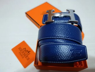 Cinturón Hermes Azul y Plateado