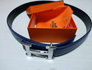 Cinturón Hermes Azul y Plateado