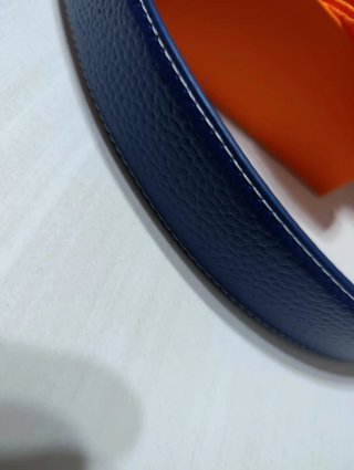 Cinturón Hermes Azul y Plateado
