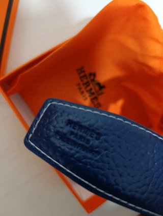 Cinturón Hermes Azul y Plateado