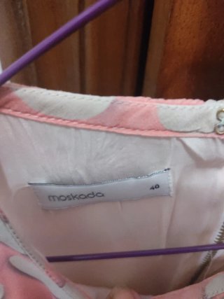 Vestido rosa lunares blanco talla única