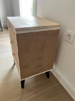 Mesitas de noche yute y madera