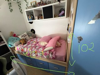 Cama juvenil con armario esquinero