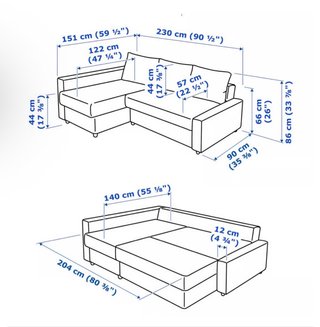 Sofá Cama Chaiselongue IKEA Gris