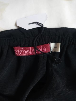 Vestido negro bordado S + cinturón. Nuevo. Talla S