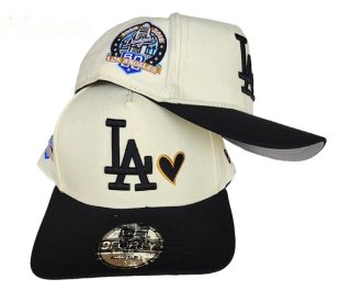 Gorra New Era LA Beige y Negra