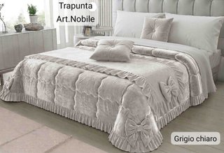 Trapunta velluto Tortora