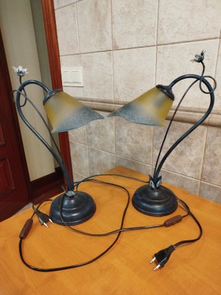 Juego 2 Lámparas Mesa + Lámpara Techo