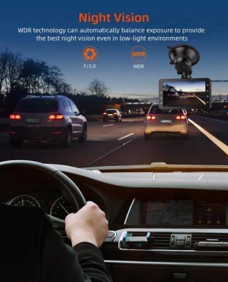 Cámara Dashcam 1080P 3 IPS 32GB