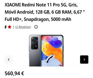 Xiaomi Redmi Note 11 Pro 5G Negro