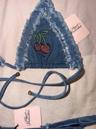 Agent Provocateur costume da bagno Denim Ciliegie