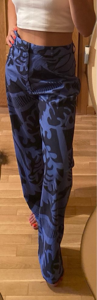 Pantalón Zara Estampado Azul Talla XS