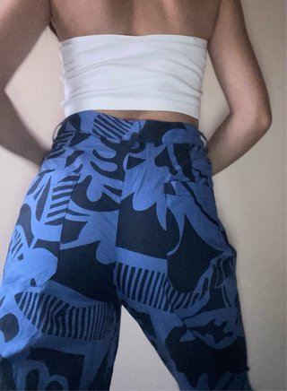 Pantalón Zara Estampado Azul Talla XS