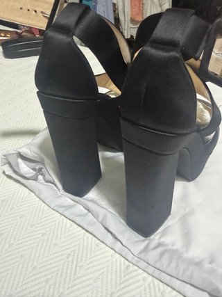 Sandalias Jimmy Choo Plataforma Satén Negro