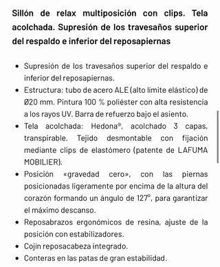 Butaca Relax Lafuma Gravedad Cero