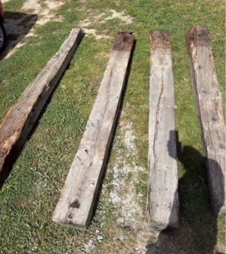 Lote 4 vigas madera castaño