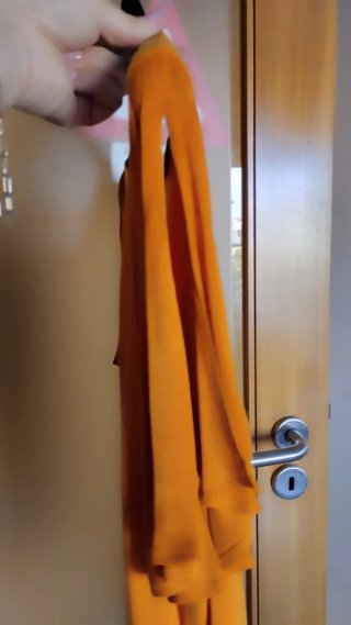 Blusa Massimo Dutti Manga Curta Laranja