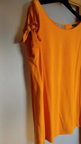 Blusa Massimo Dutti Manga Curta Laranja