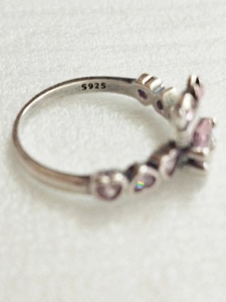 Anillo Hello Kitty Plata Corazones Talla 8
