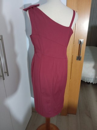 Vestido fiesta granate Coast Talla 44 del corte in