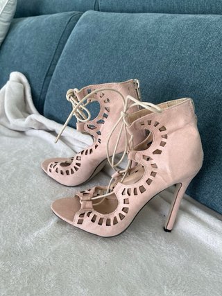 Sandalias Tacón Rosa Empolvado T39