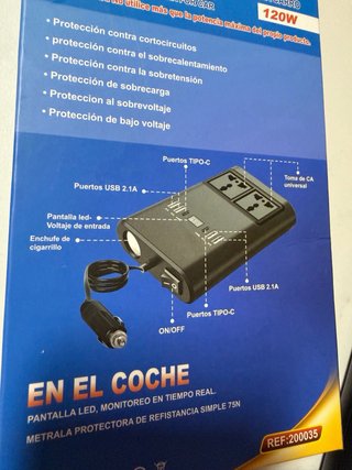 Inversor de energía inteligente para coche 120W