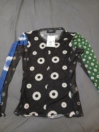 Camisa Desigual M Malla Estampada Flores