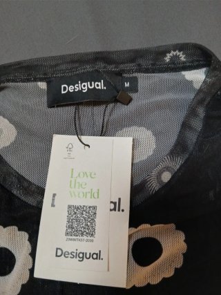 Camisa Desigual M Malla Estampada Flores