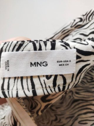Falda Midi Cruzada Estampado Cebra Abstracto Mango