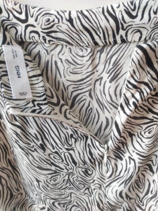 Falda Midi Cruzada Estampado Cebra Abstracto Mango