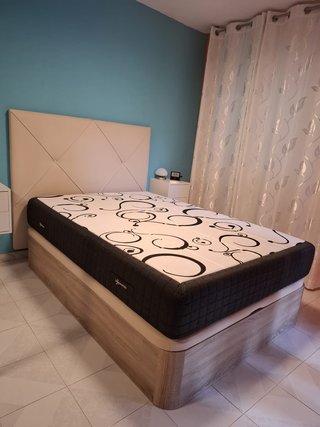 Estructura completa de cama doble colchón 135x190