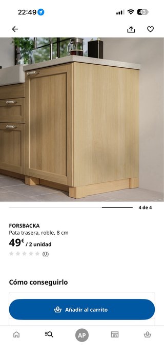 Tapa frontal y dos traseras roble Forsbacka IKEA