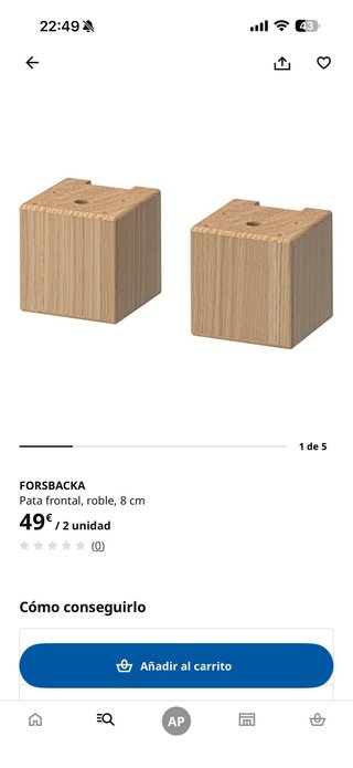 Tapa frontal y dos traseras roble Forsbacka IKEA