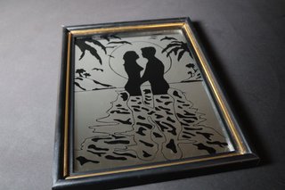 Espejo Decorativo Vintage Pareja Silueta
