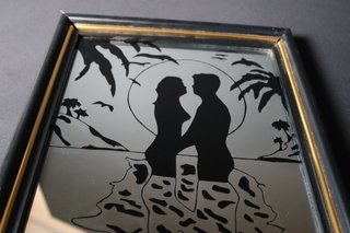 Espejo Decorativo Vintage Pareja Silueta