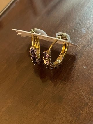 Pendientes Oro Laminado 14k Morados