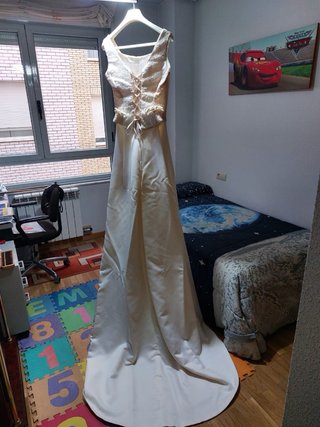 Vestido de Novia Beige Encaje Corsé 2 piezas