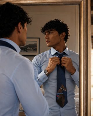 Corbata Hermès Azul