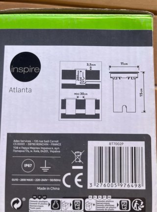 Foco Downlight Inspire Atlanta Gris