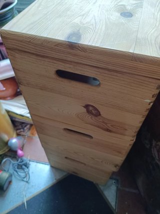 Cajonera de madera apilable